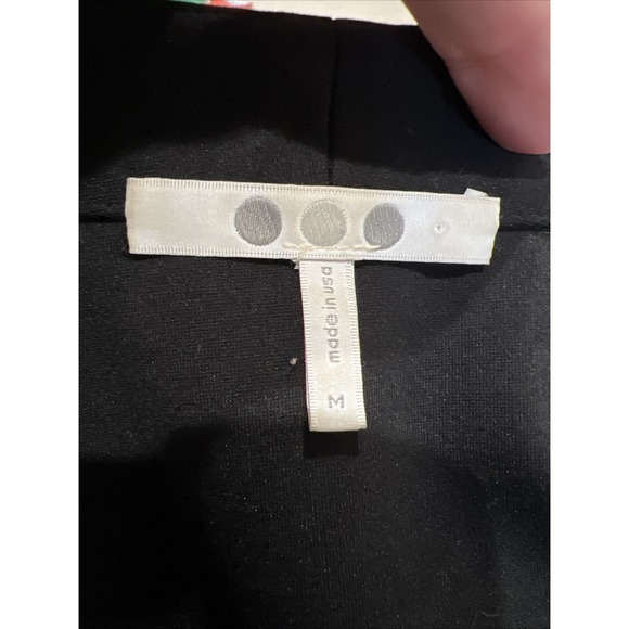 Three Dots Open-Front Peplum-Back Black Blazer Size Medium Minimalist Capsule - Picture 6 of 9